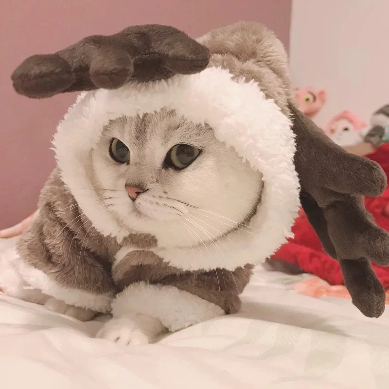 Winter Cat Clothes Warm Fleece Pet Costumes for Small Cats Kitten Jumpsuits Clothing Cat Coat Jackets Pets Dog Cat Clothes Funny