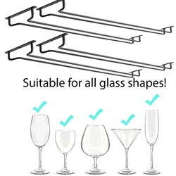 Large Stemware Wine Glass Hanger Rack Under Cabinet Kitchen Bar Storage Black 87HA