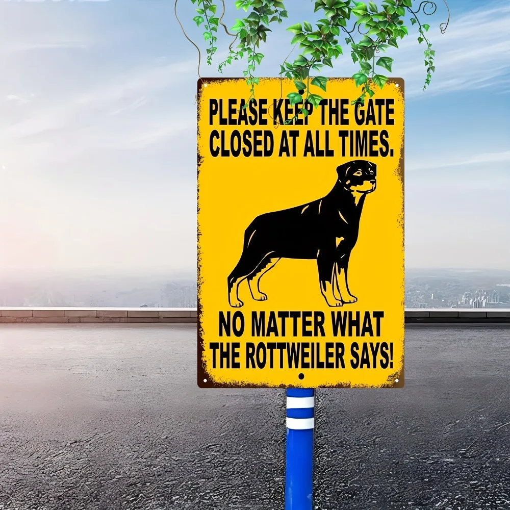 Vintage Farmhouse Rottweiler Puppy Aluminum Wall Art 8x12 Inch Waterproof Rustproof Decor for Garage Garden Bar Cafe Door