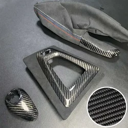 LHD RHD For BMW M3 M4 F80 F82 F83 Coupe M Performance 2014+ Genuine Carbon Fiber Replace Gear Knob Handbrake Console Panel Cover