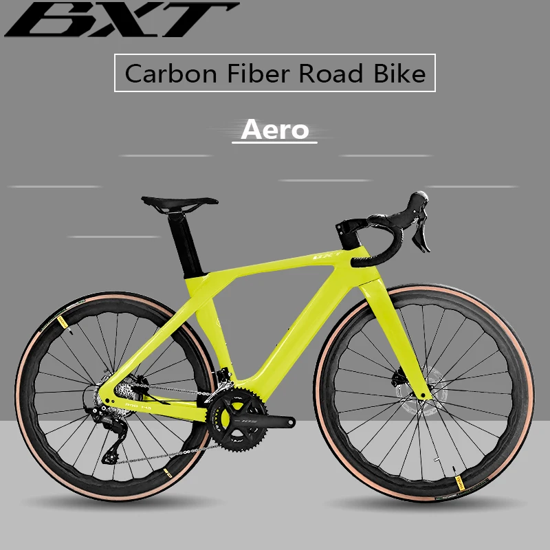 BXT New Carbon Disc Brake Road Bike Carbon fibre Road Bike Suitable for 156-190cm people Shimano 105 R7120 24 Speeds