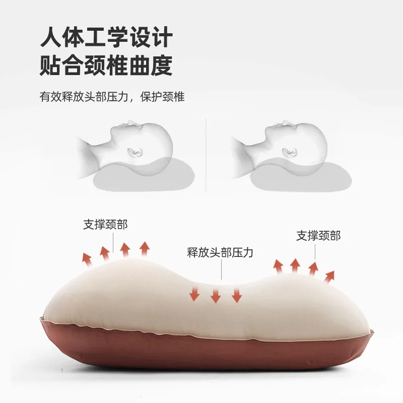 Outdoor Camping Automatic Inflatable Pillow Camping Silent Sponge Portable Field Camp Sleeping Pillow Throw Pillow