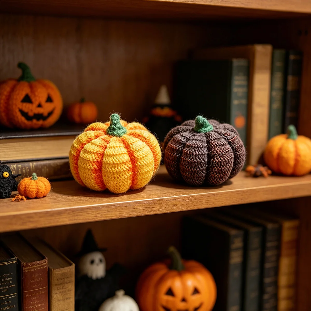 1 Piece Resin Decorative Ornament, Knitted Texture Resin Small Pumpkin Ornament, Autumn/Halloween Desktop Decoration, Ambiance Decoration for Desk/Window/Sbookshelf, Autumn Harvest/Thanksgiving/Window Display/Home Deco