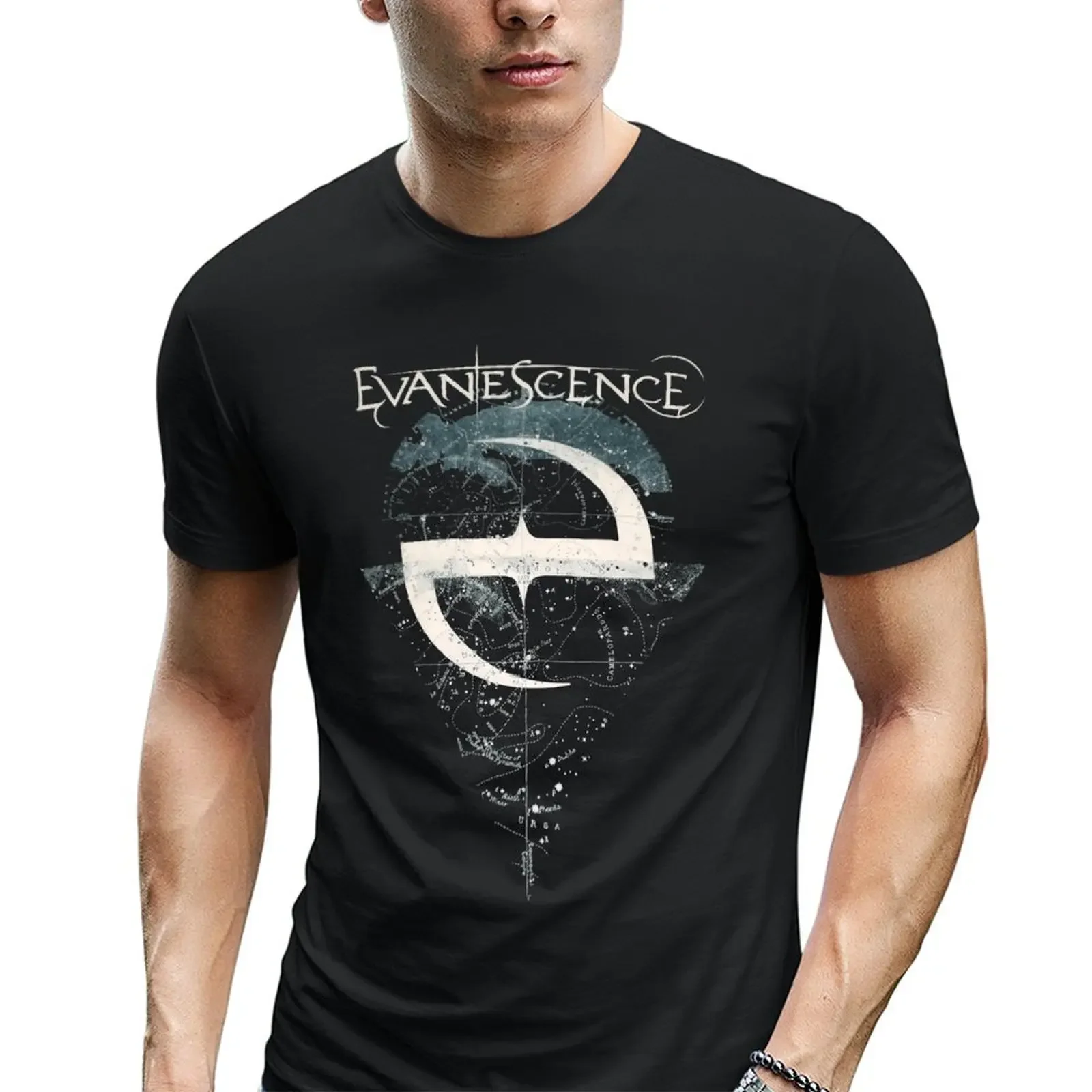 Fresh Evanescence 'Space Map' T Shirt New & Official Tshirt O Neck Summer Personality Fashion Men T Shirts USA Size