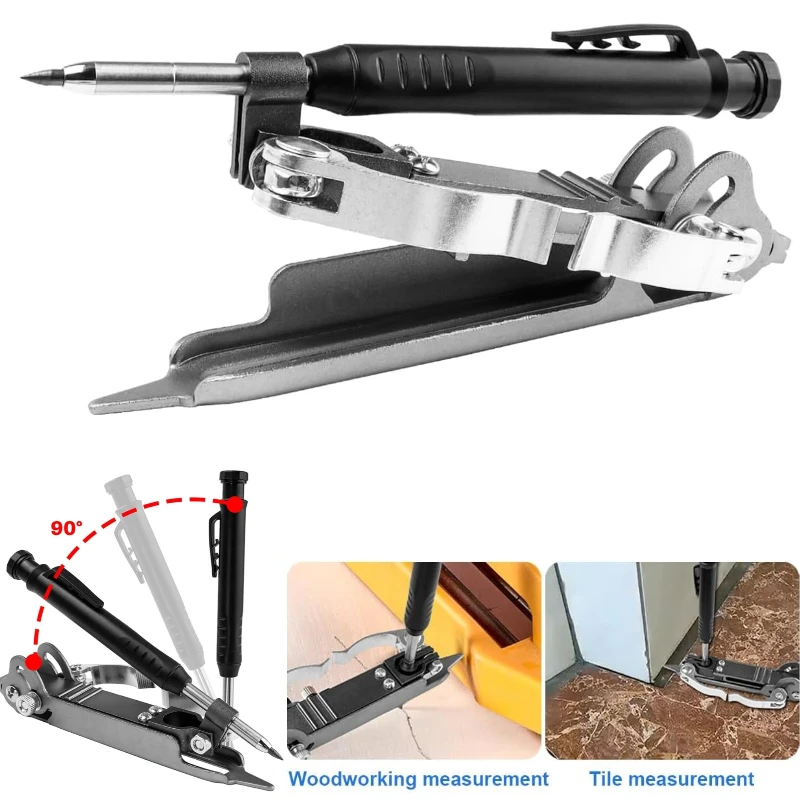 Multi-function Scribing Tool with Deep Hole Construction Pencil Aluminum Alloy Carpenter Scribe Tool DIY Woodworking Measuring