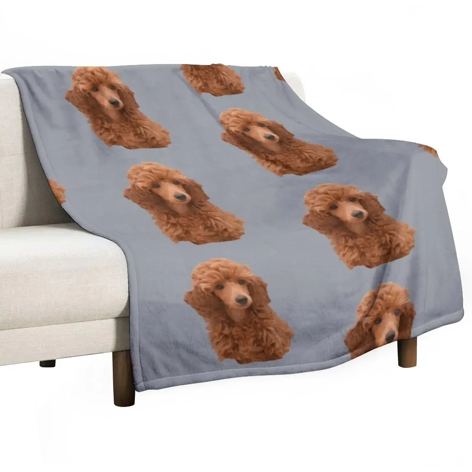 

Cute adorable red poodle puppy Throw Blanket funny gift Soft Plaid fluffy Blankets