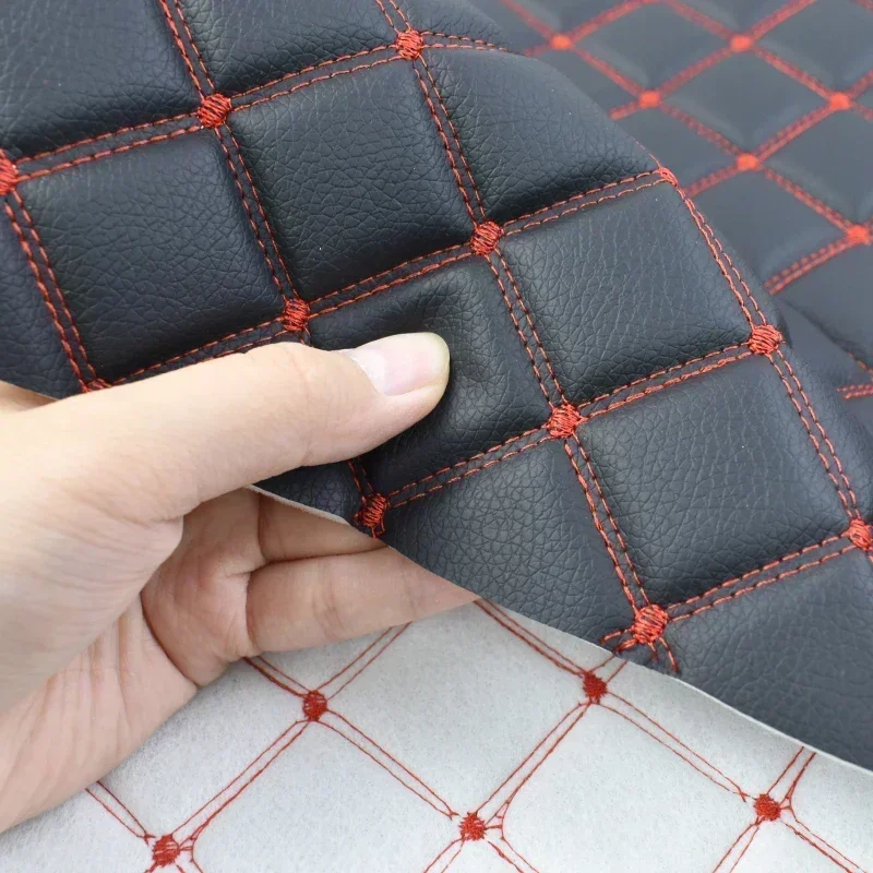 45*160cm Embroidery Quilted PVC Leather Fabric for Car Floor Mat Seat Decoration Faux Leathers Upholstery Wall Craft Material