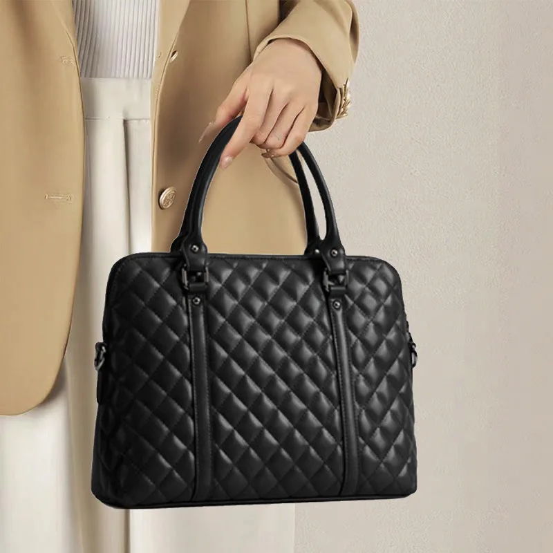 

Женские сумки из натуральной кожи, деловой портфель, 14, 15 дюймов, сумка для ноутбука, большая вместительная офисная сумка для компьютера, новинка 2023 года