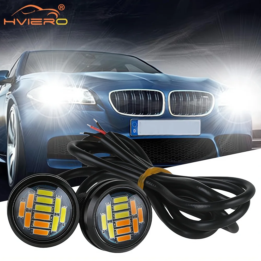 

2PCS 23mm 4014 Car Auto 12Led Eagle Eye Turn Signal DayTime Running Light Spot Lamp Backup Motor Parking DayLamp DRL Waterproof