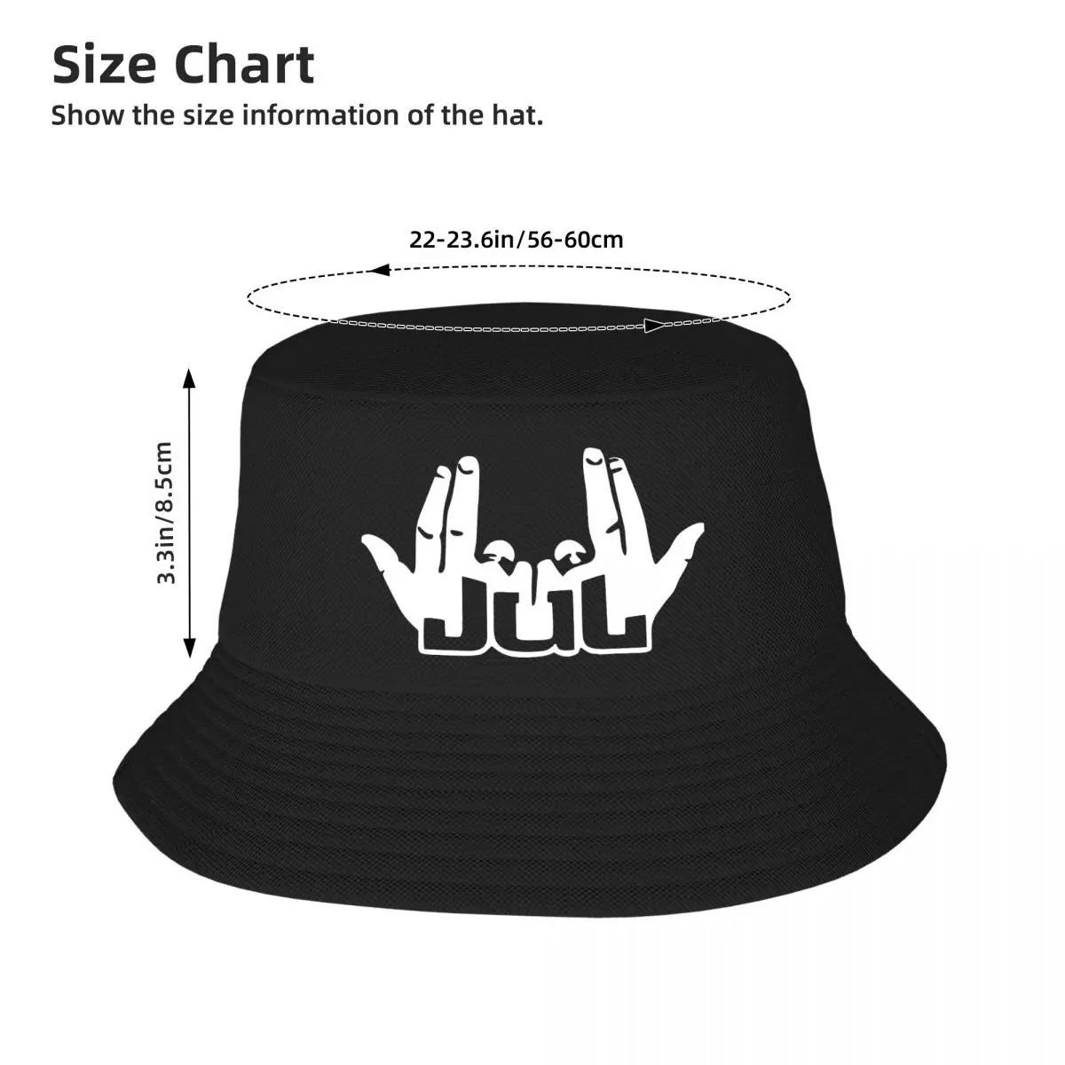 Custom Rapper Music Jul Bucket Hat for Men Women Print Summer Beach Sun Fishing Cap