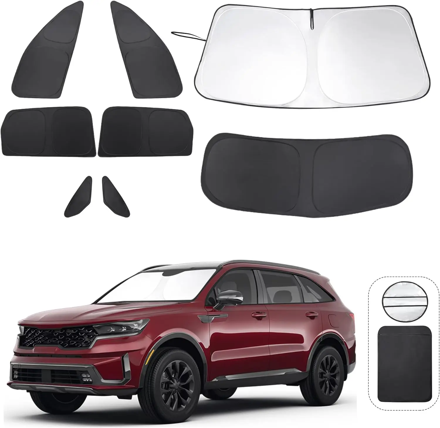 

Window Shades for Kia Sorento SUV 2021-2026 8PCS Sun Shade Side Rear Triangular Windshield Sun UV Rays Protection