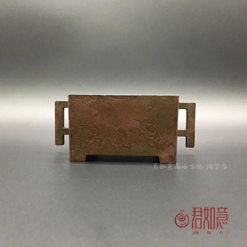 

Antique Patina Craftsmanship All-Copper Horse Trough Incense Burner Ornament Copper Square Xuande Incense Burner Copper Incense