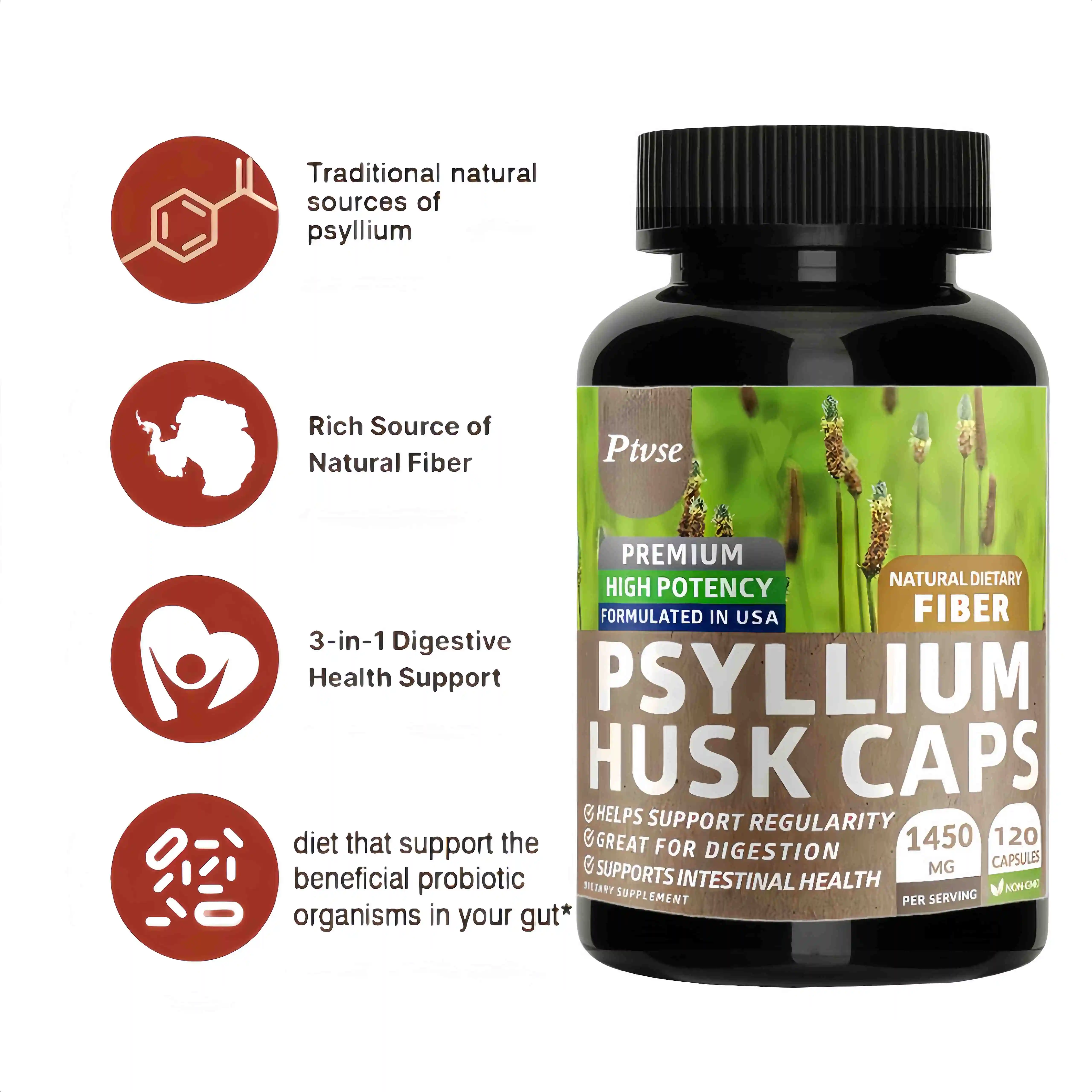 Psyllium Husk Caps, Supports Gut Health - Helps Maintain Regularity, Natural Soluble Fiber