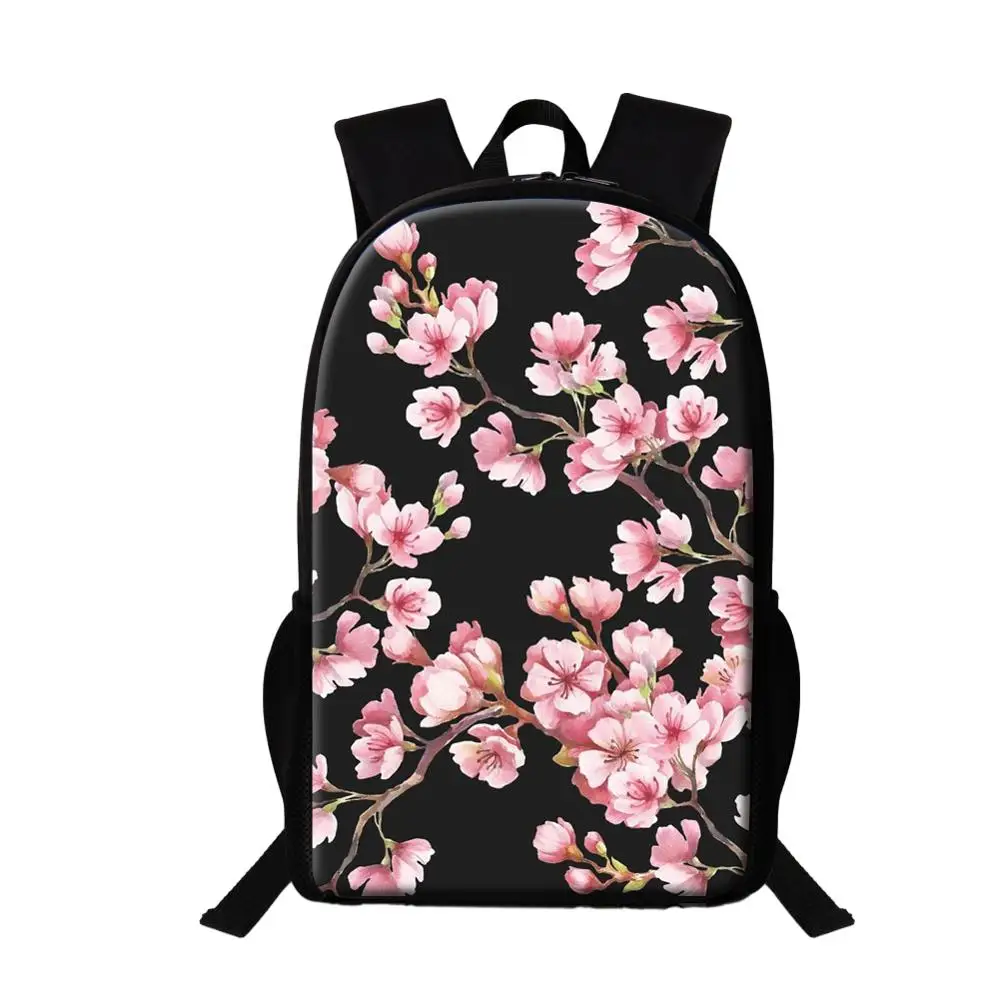 

Cherry Blossoms Flower Backpack Girls Daily School Bags Women's Stylish Rucksack For Traveling Female Large Capacity Backpack