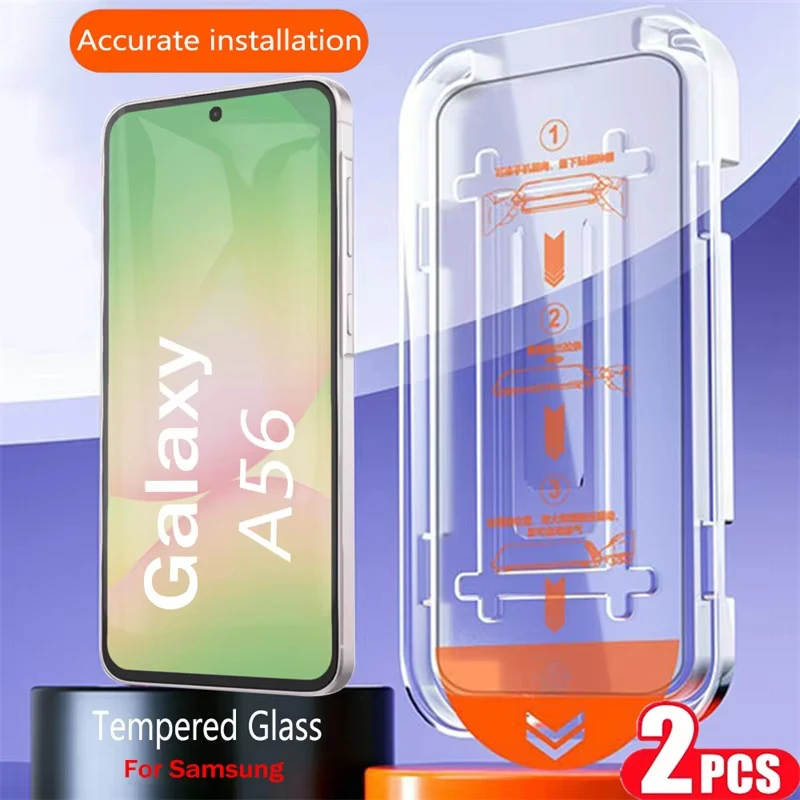 

2PCS Dust Free Tempered Glass For Samsung A56 5g A16 A17 A07 A36 A26 A73 Galaxy S25 S26 Ultra S24 S23 FE S22 HD Screen Protector