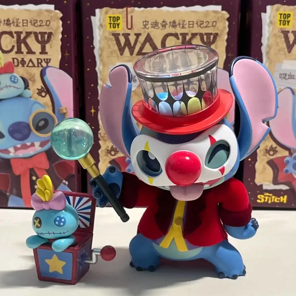 6pcs Disney Stitch Weird Diary V2 Series Anime Figures Mystery Box Collectible Cute Pvc Statue Doll Children Birthday Gifts