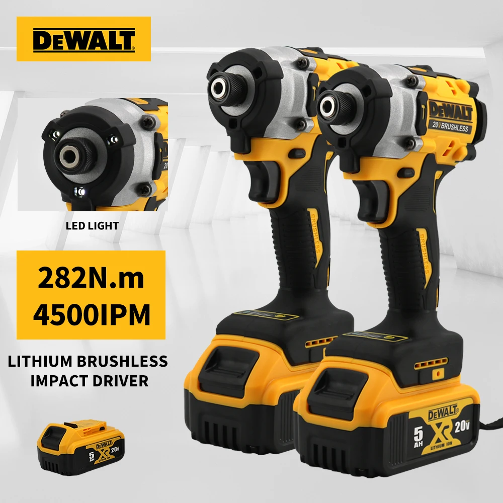 DEWALT 무선 컴팩트 다기능 임팩트 드릴, DCF860, 282N. M 높은 토크 20V 배터리 충전식 전동 공구