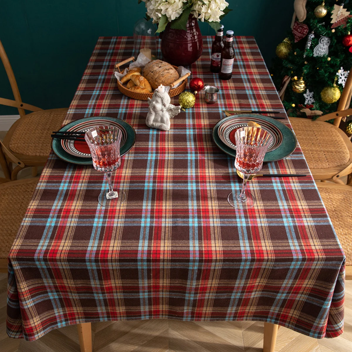 

1pc Modern retro style Tablecloth suitable for Holiday Gatherings, Banquets, Restaurants, Kitchen decoration, Tablecloth