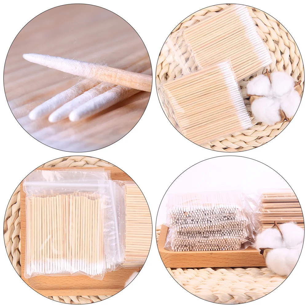 1000 Pcs Cotton Swab Eyelash Cleaning Sticks Cosmetics Women Swabs Cuspidal Eyebrow Rod One-off Rods