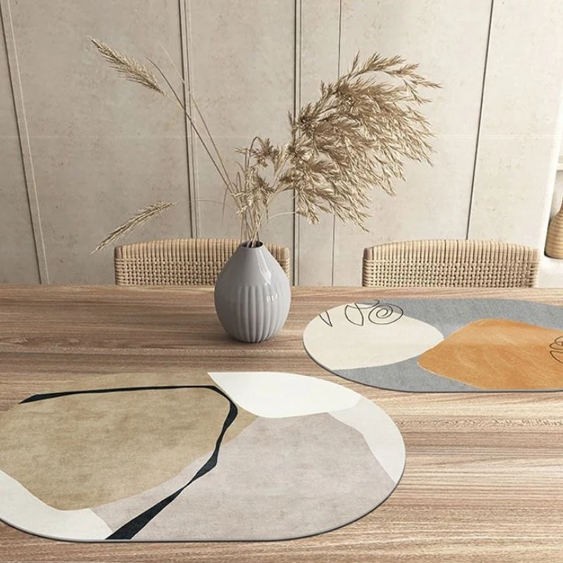 Leather Placemat Oval Oil-Proof Table Mat Home Dining Kitchen Table Placemat Design Dining Waterproof Heat Resistant Home Decor