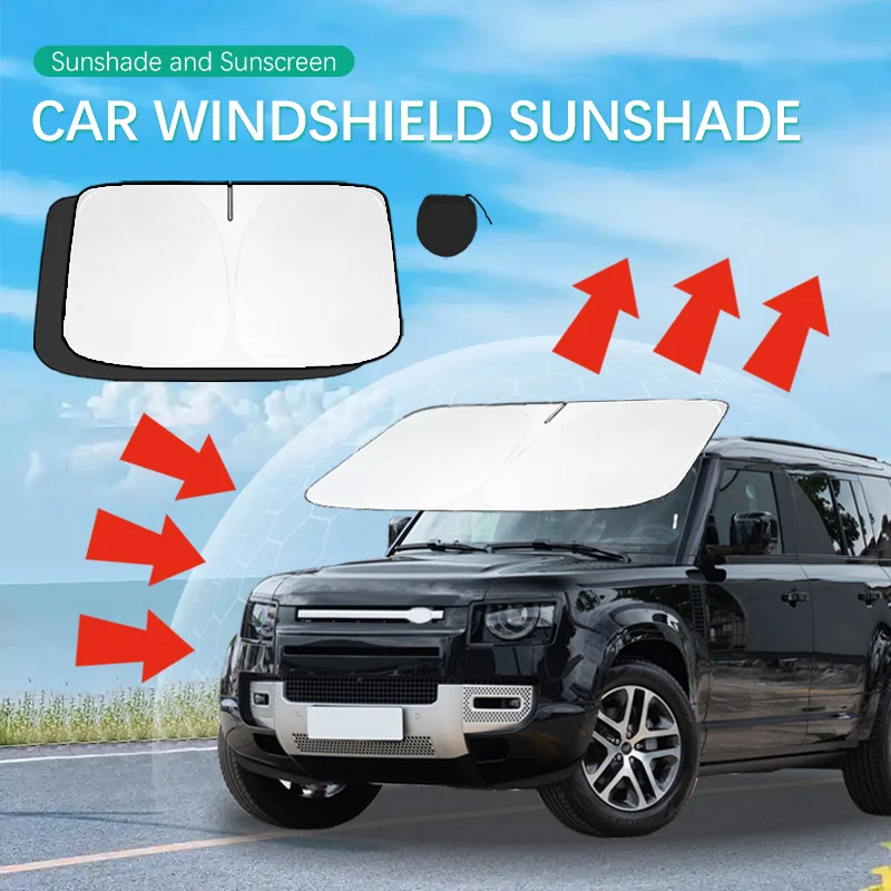 Car Sun Visor For Land Rover Defender 110 Defender 118 Front Windshield Sunshade Heat Insulation Summer Cooling Auto Accessories