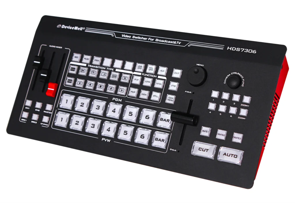 محول فيديو DeviceWell HDS7306 6-CH 4SDI + 2HDMI مدخل متوافق مع سجل Chroma Key USB 3.0 UVC لبث الفيديو