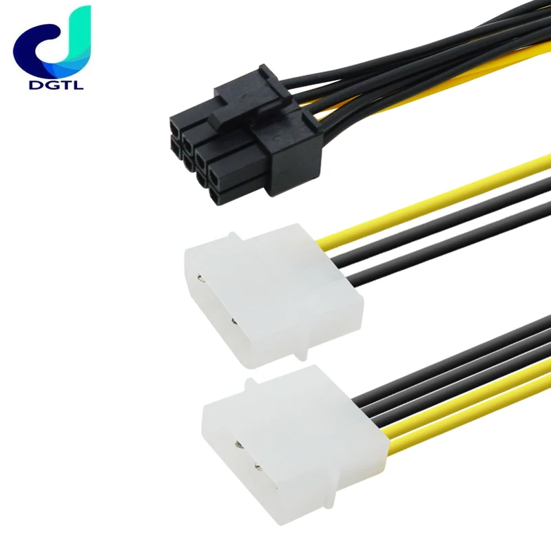 

Dual 4 Pin Molex IDE to 8 Pin PCI Express Power Cable PCI Express Adapter Video Card Power Cord