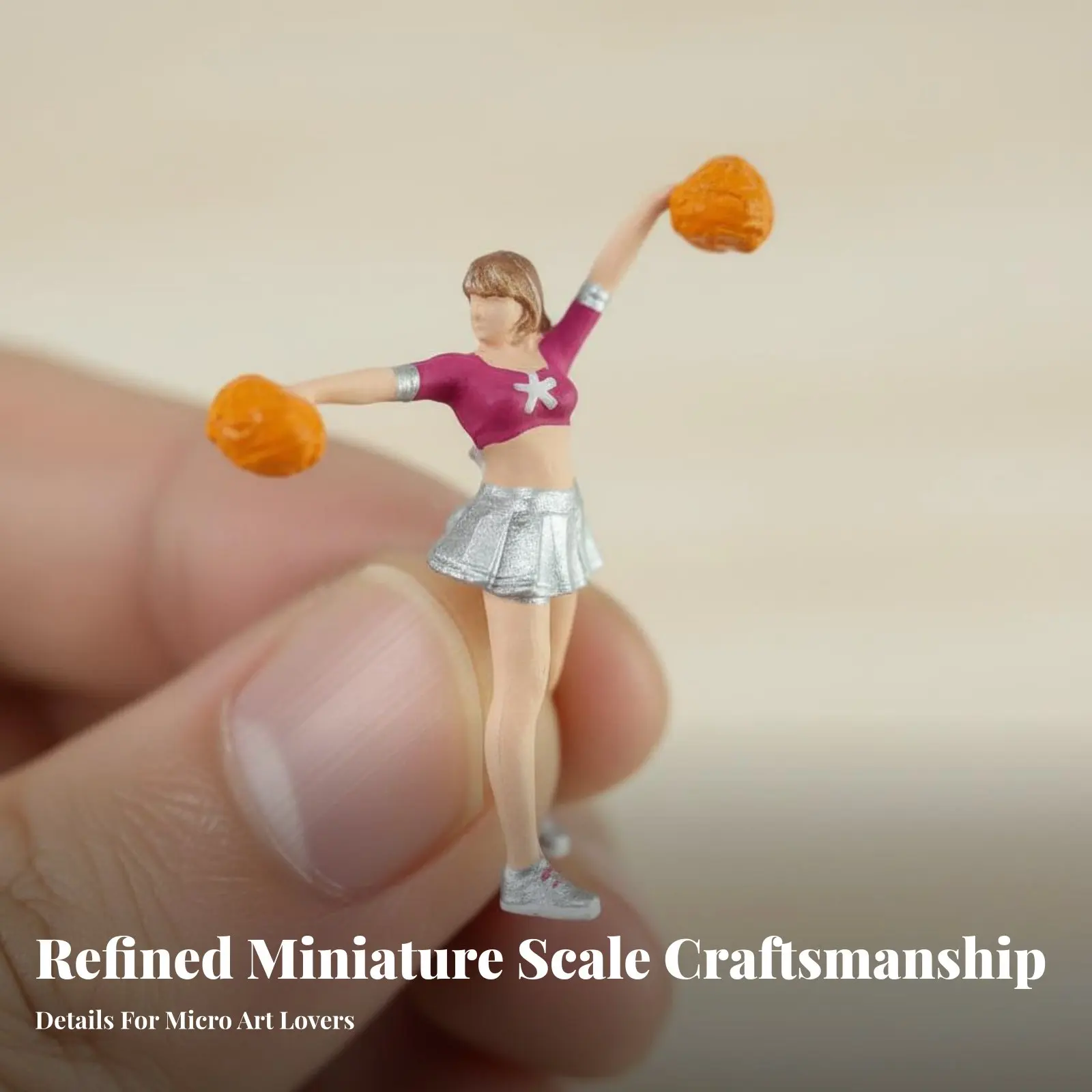 

Коллекционная миниатюрная фигурка чирлидерши в масштабе 1:64, модель девушки с энергетической палочкой, высокая детализация, примерно.