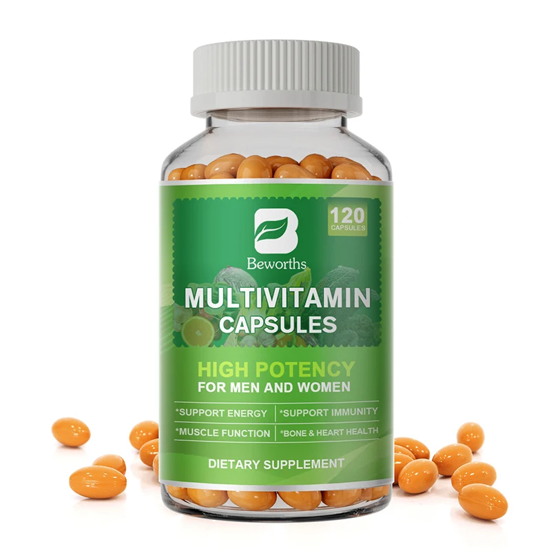 

BEWORTHS Multivitamin Capsules with Vitamins & Minerals for Energy Brain Heart Skin Eye Health Immune Support for Women and Men