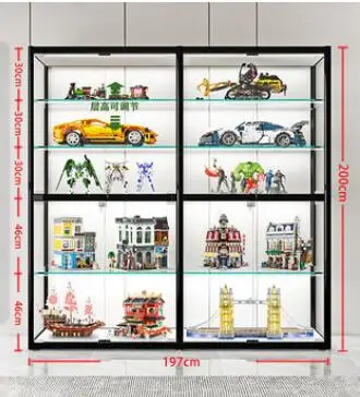 LEGO display cabinet gift toy shelf dustproof household transparent glass display cabinet hand-made animation model display cabi