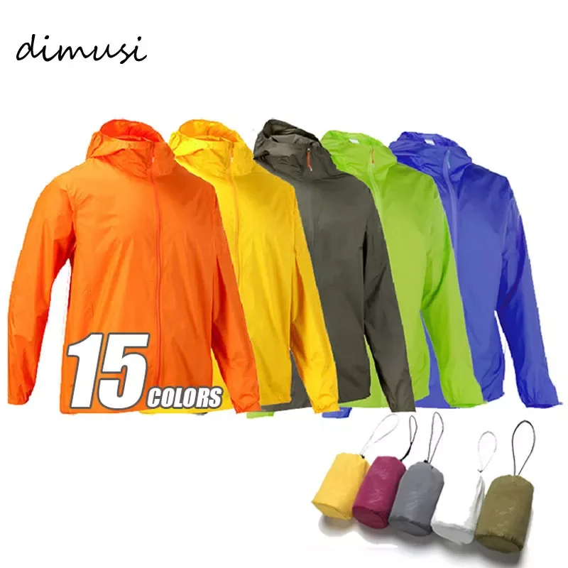 DIMUSI-abrigo de piel de secado rápido para hombre y mujer, chaqueta cortavientos ultraligera, resistente al agua, protección solar UV, prendas de