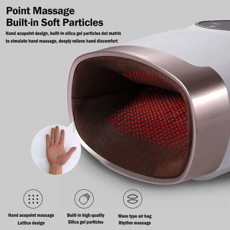 

Wireless Hand Massager Electric with Heating Air Compression 6 levels For Hands Arthritis Pain Relief Finger Numbness Massager