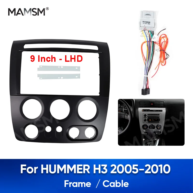 

MAMSM For HUMMER H3 2005-2010 Car Frame Panel Screen Radio Audio Android Dashboard DVD GPS Fascia Wiring Power Cable Harness Kit