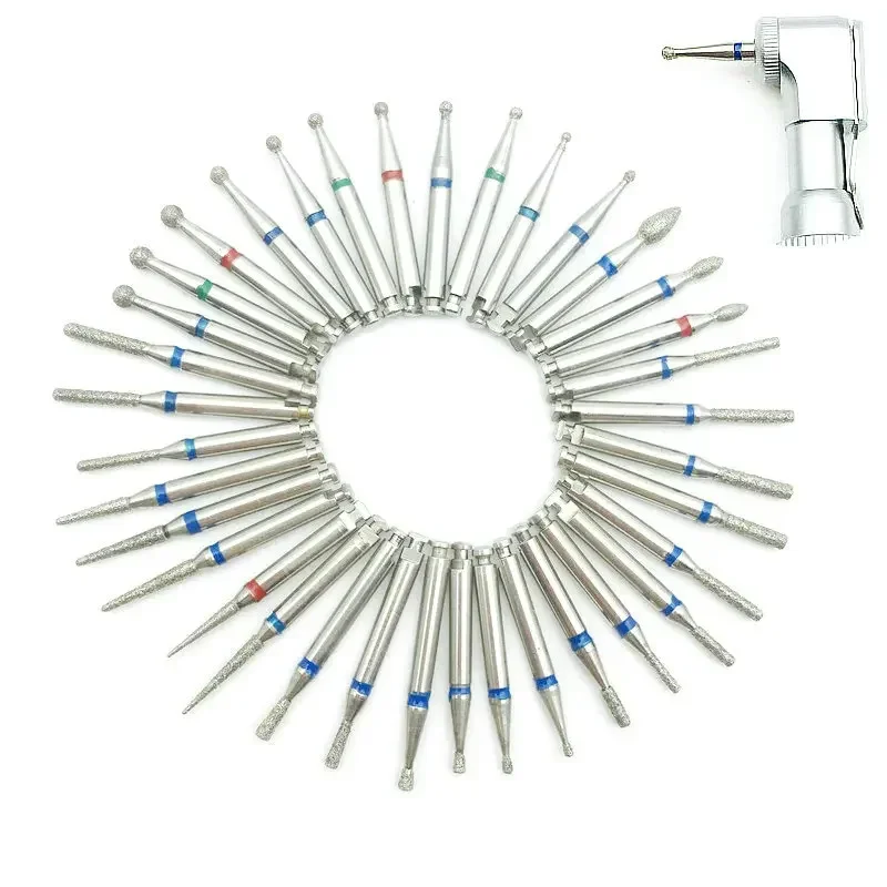 

10pcs/box Dental Low Speed Diamond Burs For RA 2.35mm Shank Handpiece RA Diamond Burs Drill Polisher 36 Models Optional