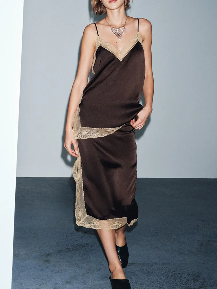 

Женский топ с шелковой атласной текстурой и юбка-миди, Новое зимнее поступление, модная женская одежда, этнический сценический костюм