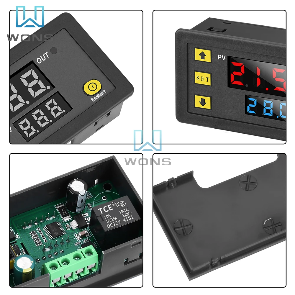 W3230 Mini Digital Temperature Controller 12V 24V 220V High Precision Thermostat Regulator Heating Cooling With Sensor