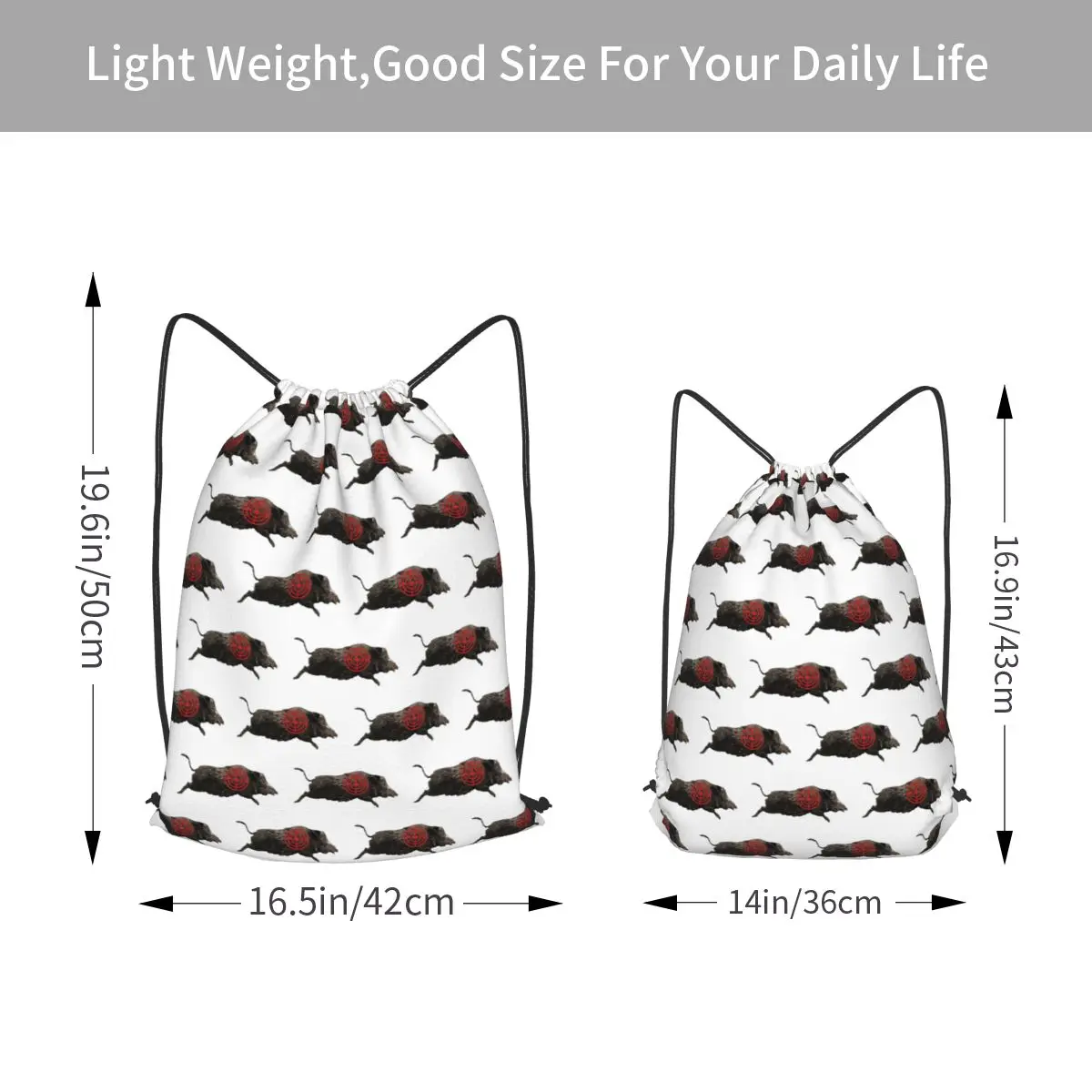 Rather Be Hog Hunting Backpacks Casual Drawstring Bundle Pocket Shoes Bag Book Bags for Travel Students