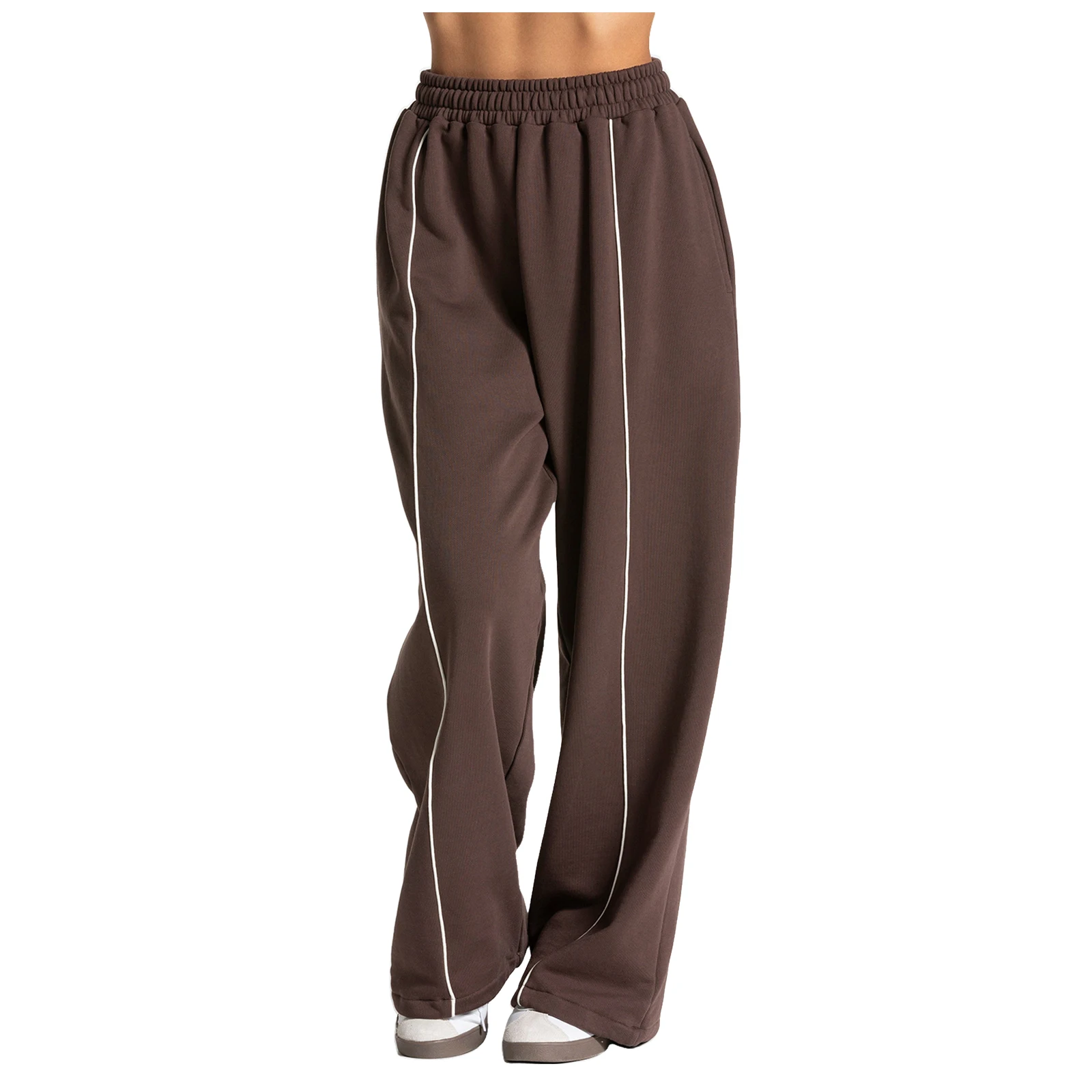 Y2K Vintage Wide Leg Pants for Women High Waisted Striped Side Loose Fit Trousers Casual Baggy Streetwear Pants for Club Party