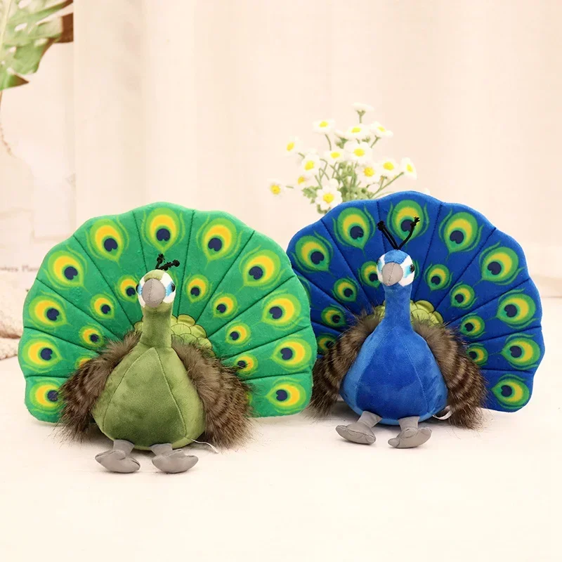 Kreative Simulation Pfau Plüschtier Grün Blau Pfau Spread Tail Schöne Plüschpuppe Qualität Gefüllte Baumwolle Schmückt Schlafzimmer – Detail 12