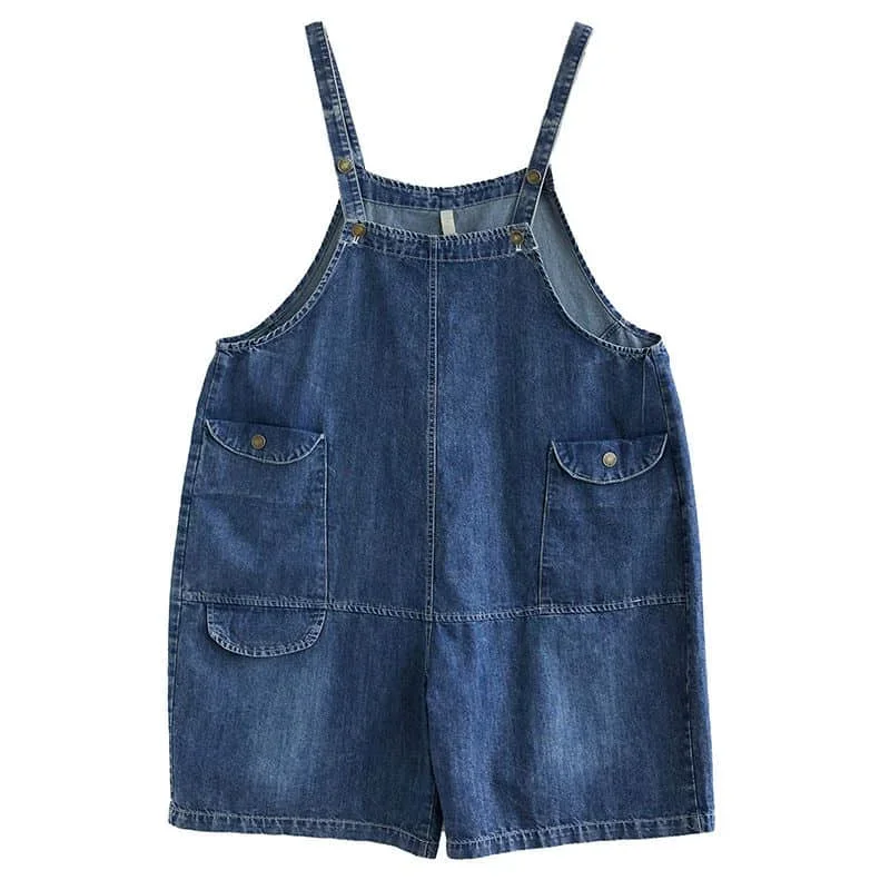 Kombinezony dżinsowe dla kobiet topy Vintage luźne spodenki z szerokimi nogawkami ponadgabarytowe pajacyki Casual Playsuits stroje jednoczęściowe odzież damska