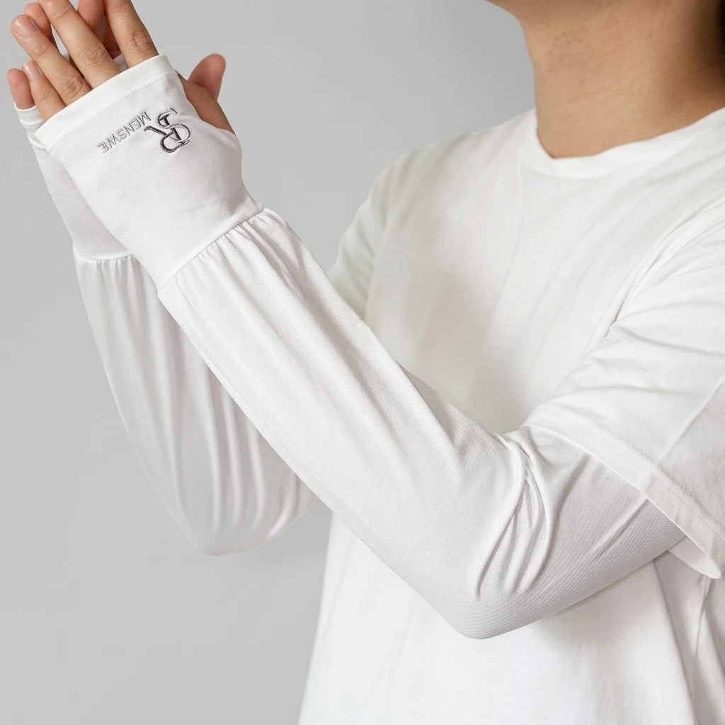 

1 Pair Mens Ice Arm Sleeves Sunscreen Elastic Driving Gloves Outdoor UV Protection Arm Cover Sleeves Lightweight Cool Sleeves