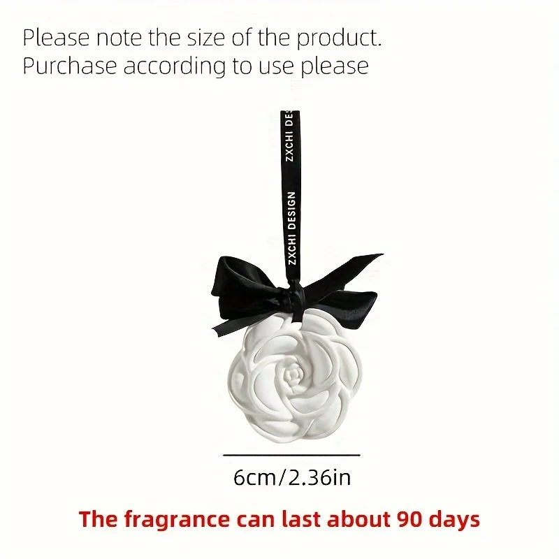 1Pcs Blossom Plaster Aromatherapy Pendant Camellia Gypsum Fresh air Aromatherapy Wax Tablets Car Perfume Pendant — zdjęcie 7