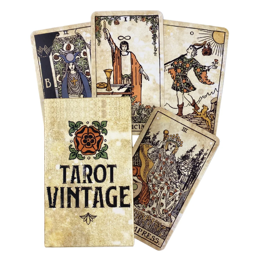 

Новые винтажные карты Tarot, настольные игры для гадания с изображением оракула, судьбы и райдера, английский подарок для семьи, искусственная игра в карты