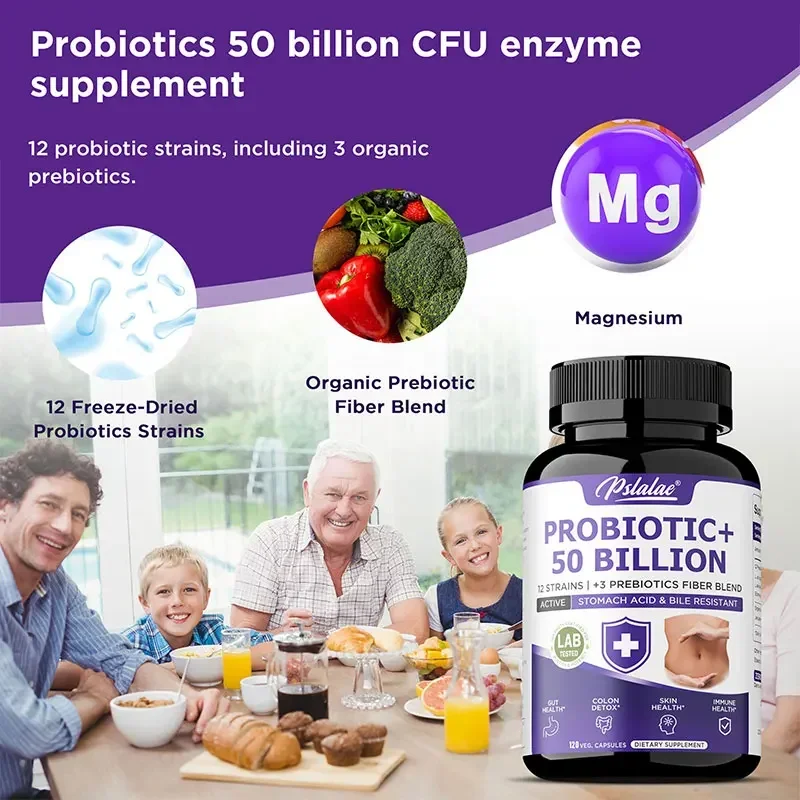 Probiótico de 50 mil millones: probióticos para hombres y mujeres para promover la salud intestinal y digestiva, aliviar el hinchazón y mejorar la inmunidad