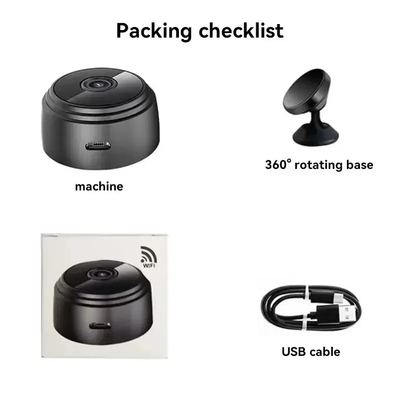 10Pcs A9 Mini WiFi Camera Smart Home Security HD Video Surveillance for Living Room Bedroom Office