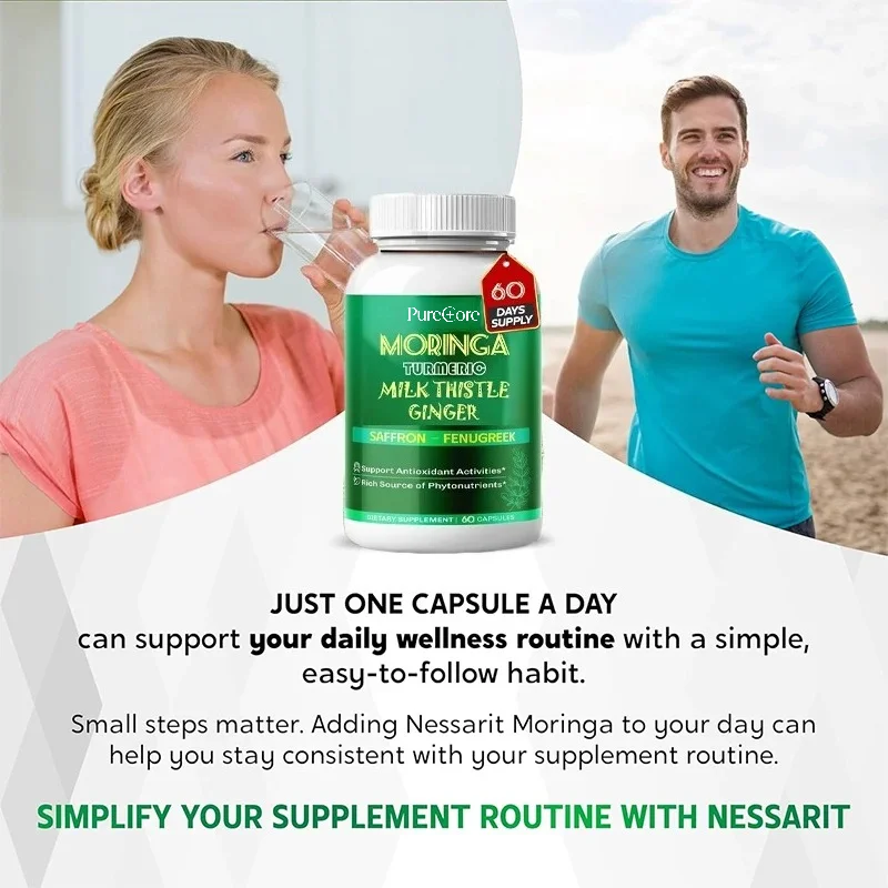 10 in 1 Natural Blend, Containing Turmeric, Milk Thistle Ginger, Saffron, Fenugreek, Basil, Ceylon, Cinnamon, 60 Capsules