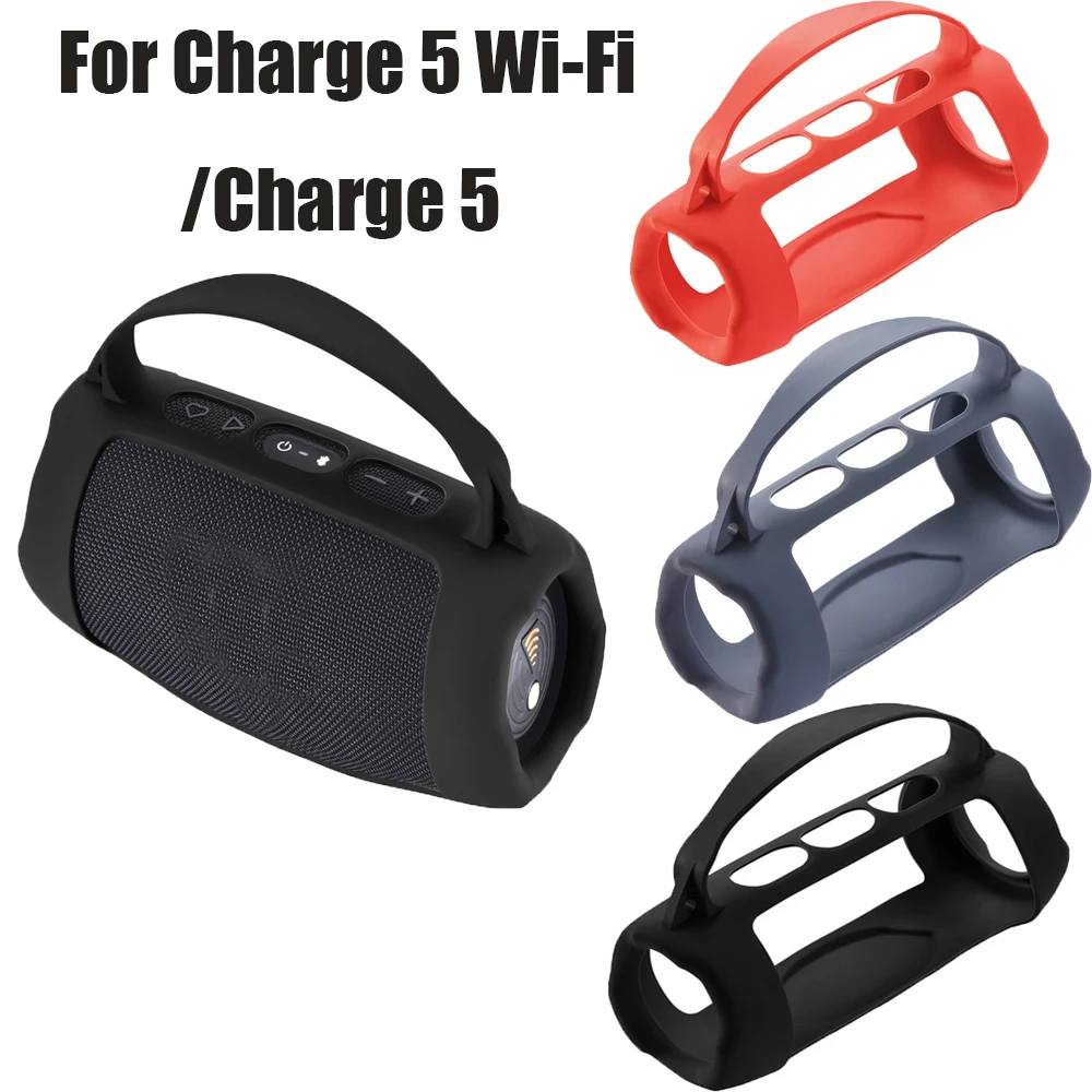 

Silicone Cover Case Waterproof Protective Shell Shockproof Anti Drop With Shoulder Strap For JBL Charge 5 Wi-Fi Wireless Speaker