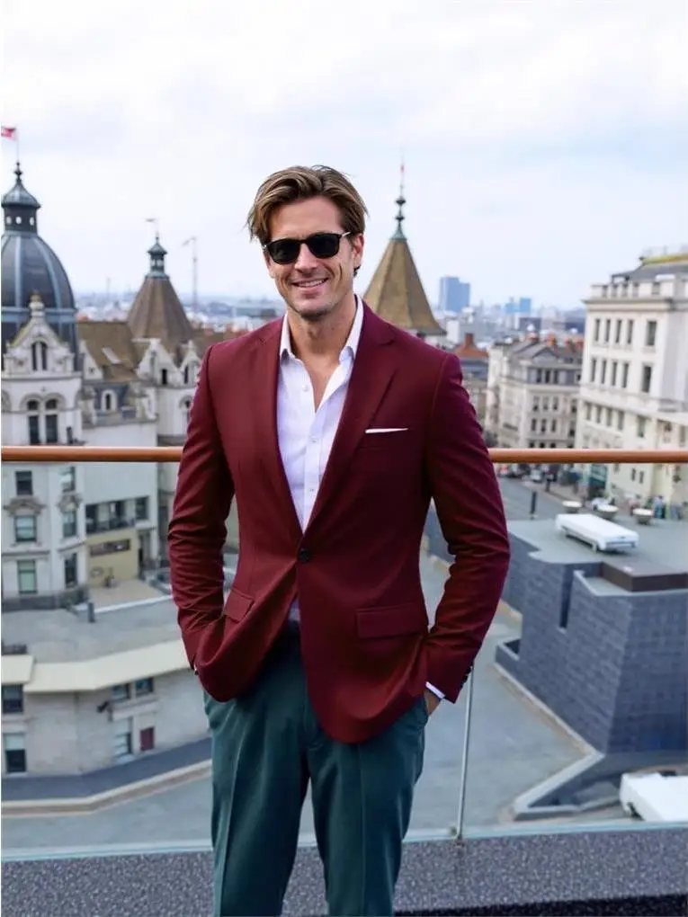 Fashionable Slim Fit Men's Casual Suiting Clothing Cross-Border Men's Business Wear Single-breasted Trousers Citywalk Suitable