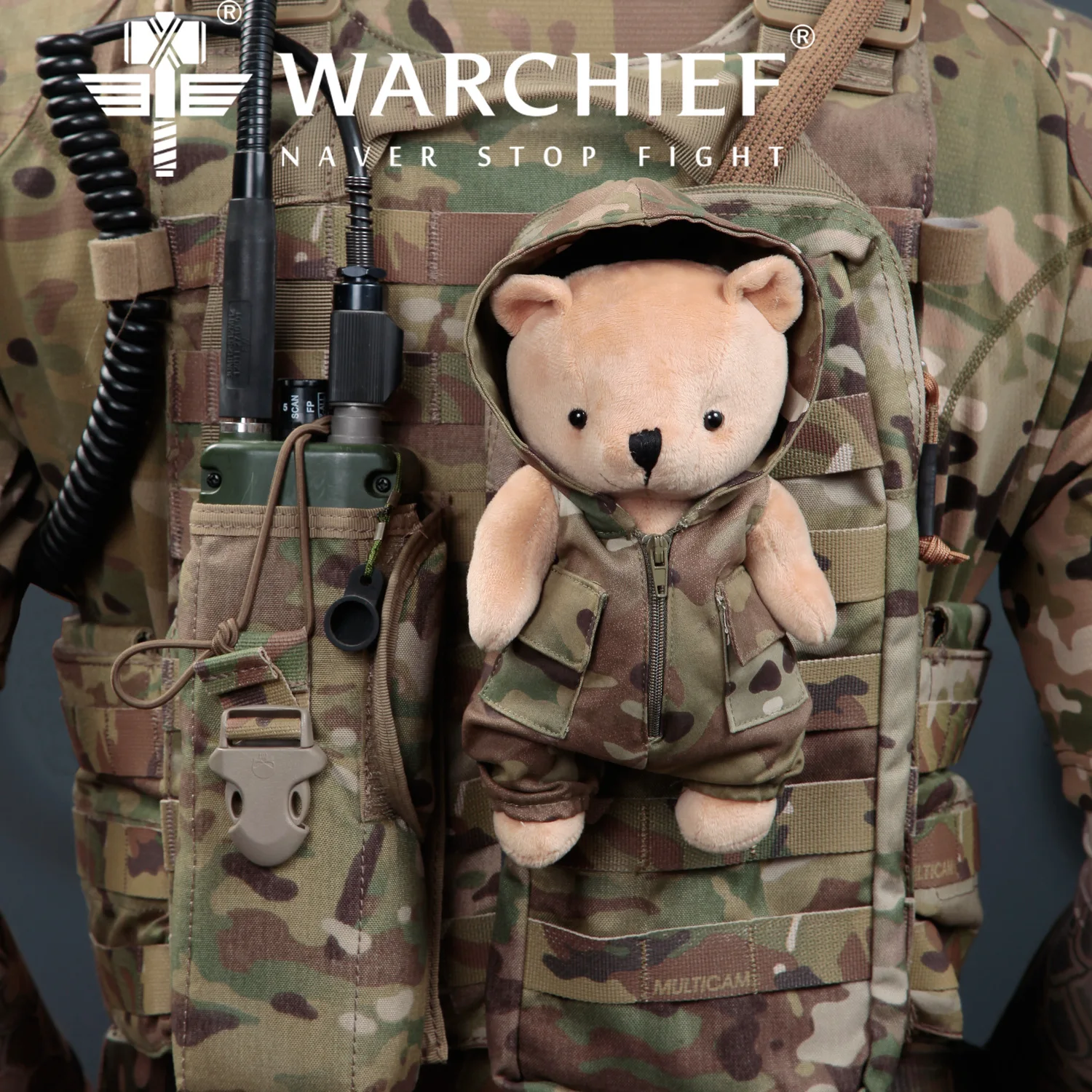 Warchief Tactical Camouflage Lovely Bear Doll Multicam Toy Vest CS Outdoor Clothing Hunting Molle Vest Dress Up Accessories