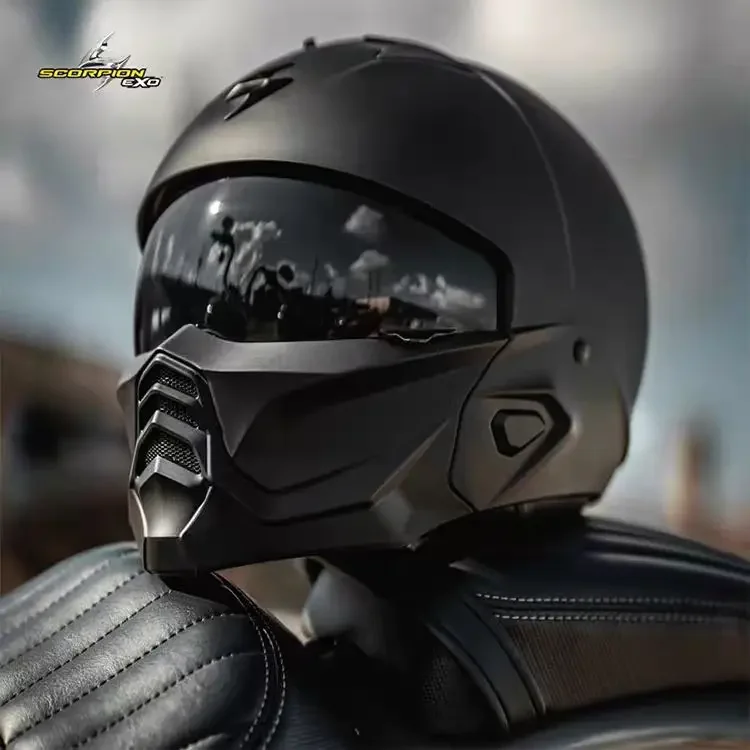 

2025 USA Scorpion Exo-Combat II Motorcycle Helmet ECE DOT Approved Retro Detachable Helmet Full Face Cascos Para Moto Casco Moto